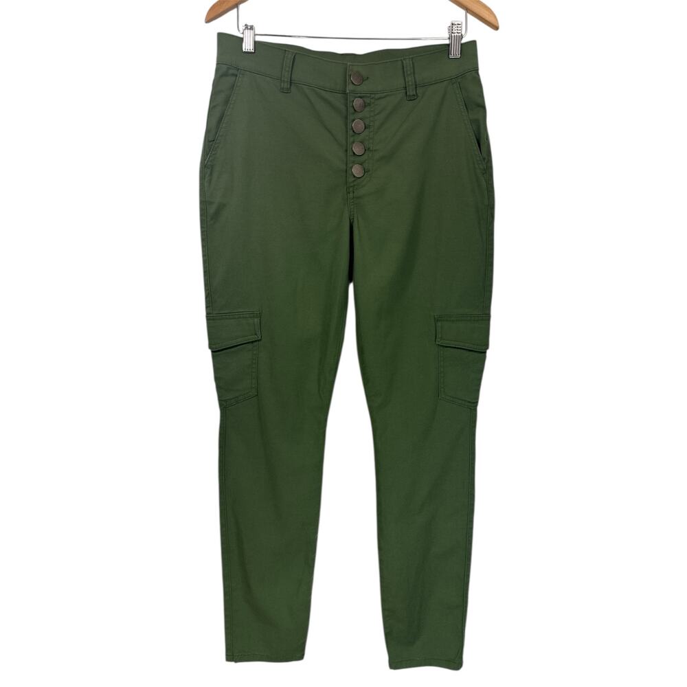 Cabi Button Fly Cargo Pants Olive Green Skinny Womens Size 10 NWT Style 5872